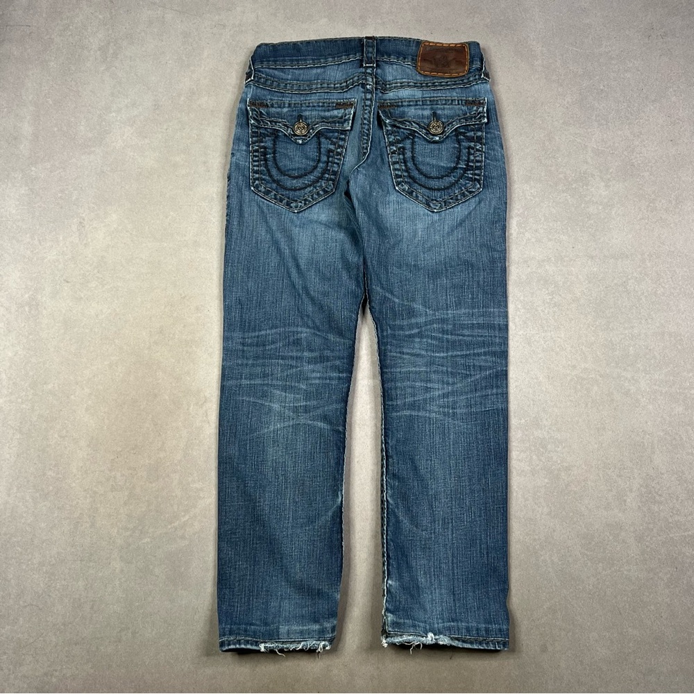 True Religion Blue Denim Jeans with Flag Detail